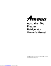 Amana Freezer Refrigerator Owner's Manual