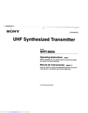 Sony WRT-860A Operating Instructions Manual