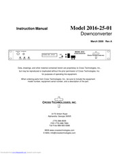 Cross Technologies 2016-25-01 Instruction Manual