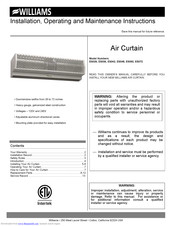 Williams ES036 Installation, Operating And Maintenance Instructions