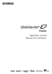 Yamaha DISKLAVIER E3 CLASSIC Operation Manual