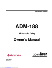 Sierra Video ADM-188 Owner's Manual