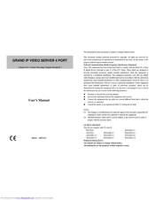Grand IP VIDEO SERVER User Manual