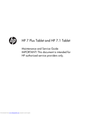 HP 7 Plus Maintenance And Service Manual