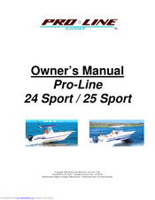 Pro-Line boats 29 Super Sport Owner's Manual