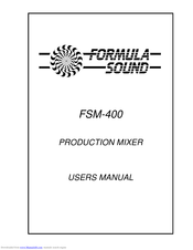Formula Sound FSM-400 User Manual