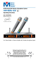 Better Music Builder VM-82U G3 Operating Instructions Manual
