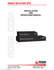 Rose electronics VSP-2DVI Installation And Operation Manual