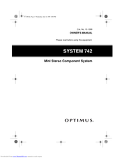 Radio Shack Optimus 742 Owner's Manual