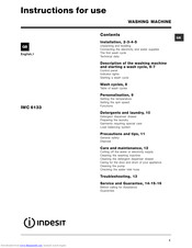 Indesit IWC 6133 Instructions For Use Manual
