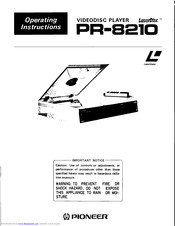 Pioneer PR-8210 Operating Instructions Manual