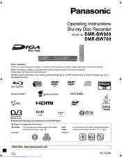 panasonic Diga DMR-BW880 Operating Instructions Manual