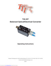 TTI TIA-527 Operating Instructions Manual