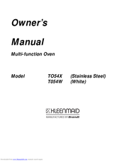 Kleenmaid T054X Owner's Manual