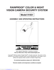 Harbor Freight Tools 91851 Assembly And Operating Instructions Manual
