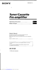 Sony XK-R100 Operating Instructions Manual