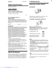 Sony WALKMAN WM-FX483 Operating Instructions Manual