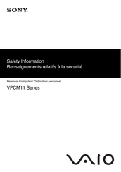 Sony VAIO PCG-21313L Safety Information Manual