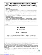 Blanco BCGR95WX Use, Installation And Maintenance Instructions