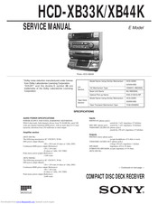 Sony HCD-XB33K Service Manual