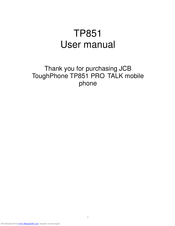 JCB ToughPhone TP851 PRO TALK User Manual
