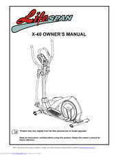 LifeSpan X-40 Owner's Manual