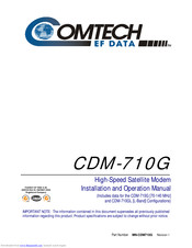 Comtech EF Data CDM-710G Installation And Operation Manual