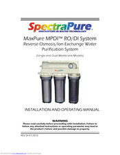 SpectraPure MaxPure MPDI RO System Installation And Operating Manual