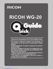 Ricoh WG-20 Quick Manual