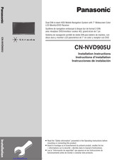 Panasonic Strada CN-NVD905U Installation Instructions Manual