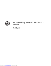 HP EliteDisplay Webcam Backlit LCD Monitor User Manual