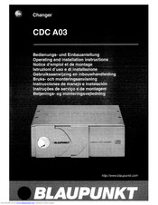 Blaupunkt CDC A03 Operating And Installation Instructions