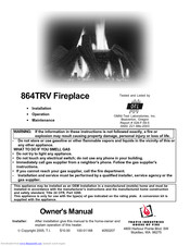 Travis Industries 864 TRV Owner's Manual