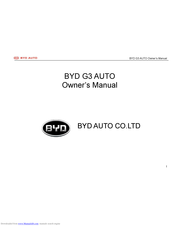 BYD G3 AUTO Owner's Manual