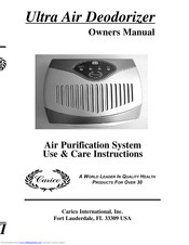 Carico Ultra Air Deodorizer Use & Care Instructions Manual