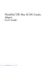 Lenovo ThinkPad 72W Slim AC/DC Combo Adapter User Manual