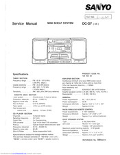 Sanyo DC-D7U Service Manual