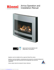 Rinnai Arriva Operation And Installation Manual
