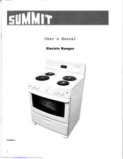 Summit Electric Ranges User Manual