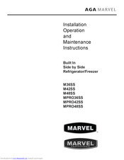 Aga Marvel M36SS Operating And Maintenance Instructions Manual