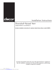 Dacor ERV3015 Installation Instructions Manual