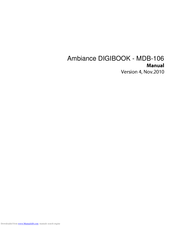 Digibook Ambiance MDB-106 Manual