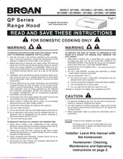 Broan QP130WWC Instructions Manual
