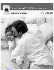 Bosch Nexxt WFMC330SUC Operating, Care And Installation Instructions Manual