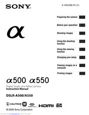 Sony DSLR-A5OO Instruction Manual