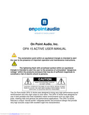 On Point Audio OPA 15 Active User Manual