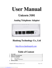 Hanlong Unicorn 3101 User Manual