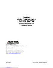 Ametek GUPS 2400A-107 Operation Manual