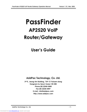 AddPac PassFinder AP2520 User Manual