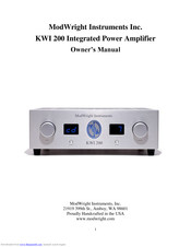 ModWright Instruments KWI 200 Owner's Manual
